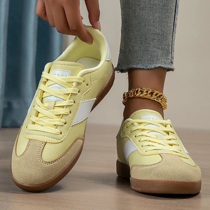 Amber - Casual Women's Trainers with Contrast Side Panel and Gum Rubber Sole