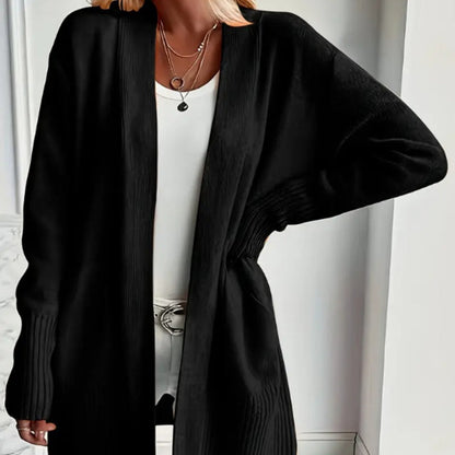 Amelia - Women's Long Cashmere Style Cardigan for Autumn with Patch Pockets