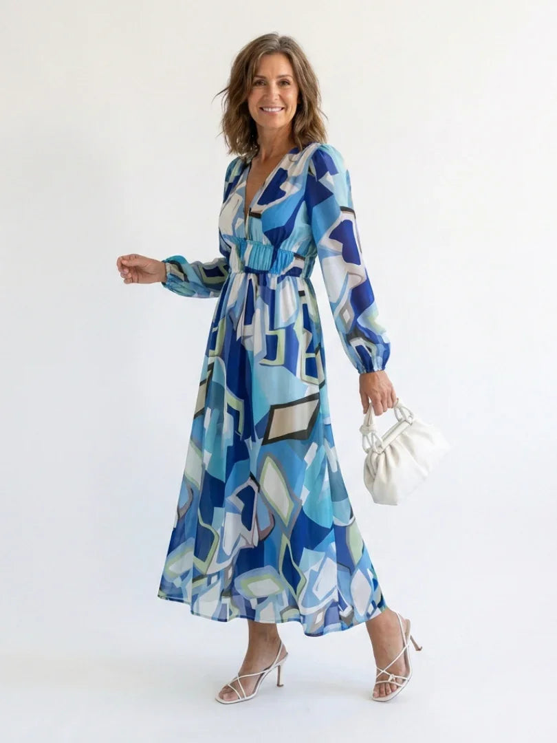Charlotte - Boho Women's Summer Maxi Dress with V-Neck and Floral Print