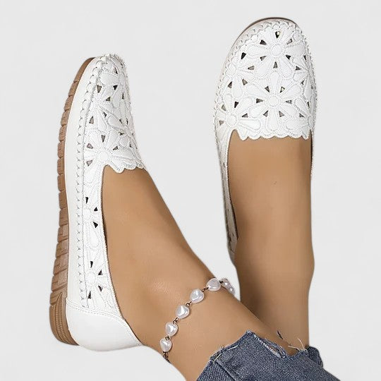 Charlotte - Flowy Comfort Sandals for Women with Floral Cutout Design