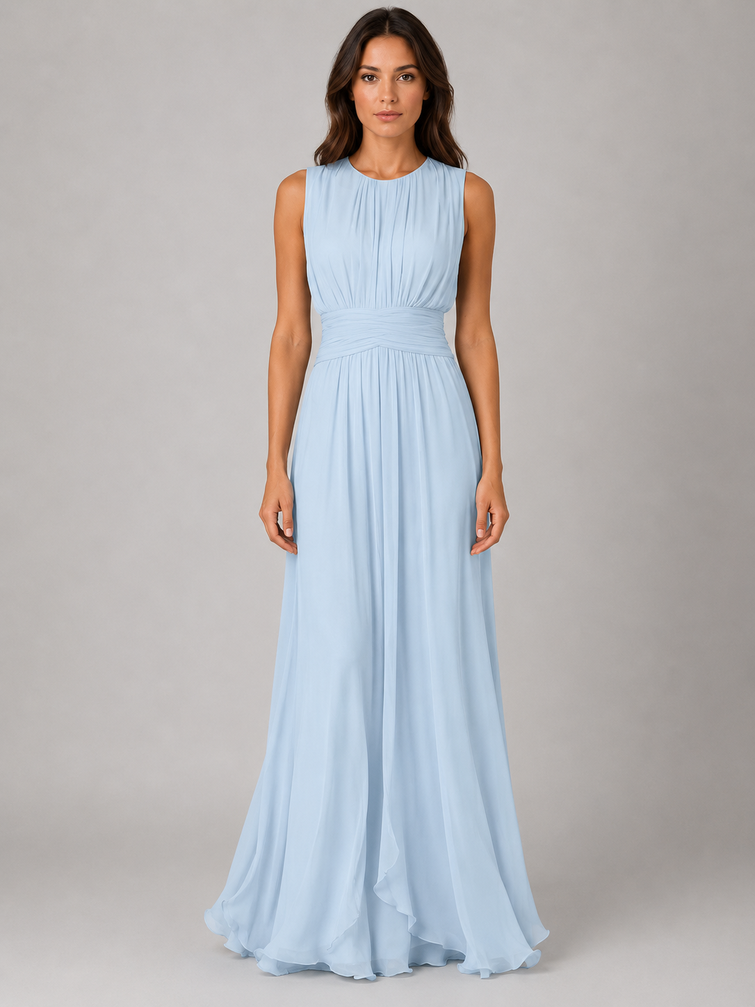 Charlotte - Women's Wedding Guest Maxi Dress for Autumn with Ruched Waist Detail