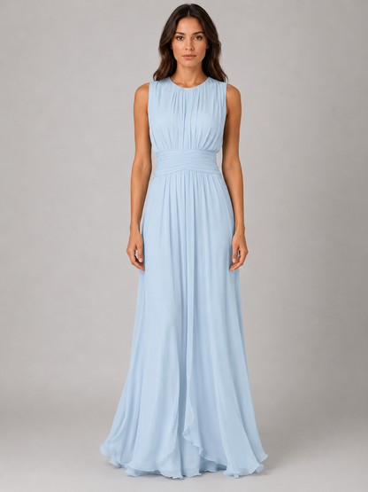 Charlotte - Women's Wedding Guest Maxi Dress for Autumn with Ruched Waist Detail