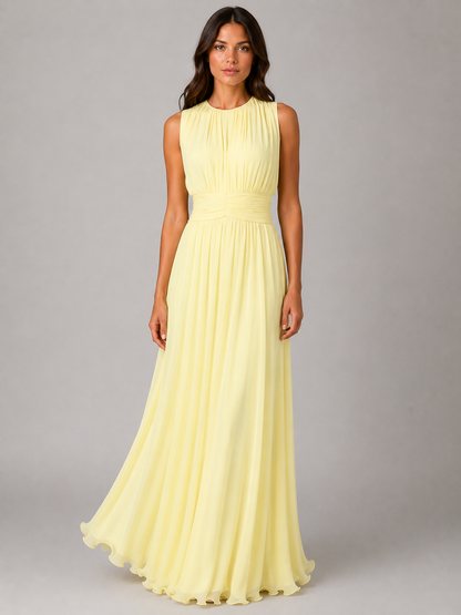 Charlotte - Women's Wedding Guest Maxi Dress for Autumn with Ruched Waist Detail