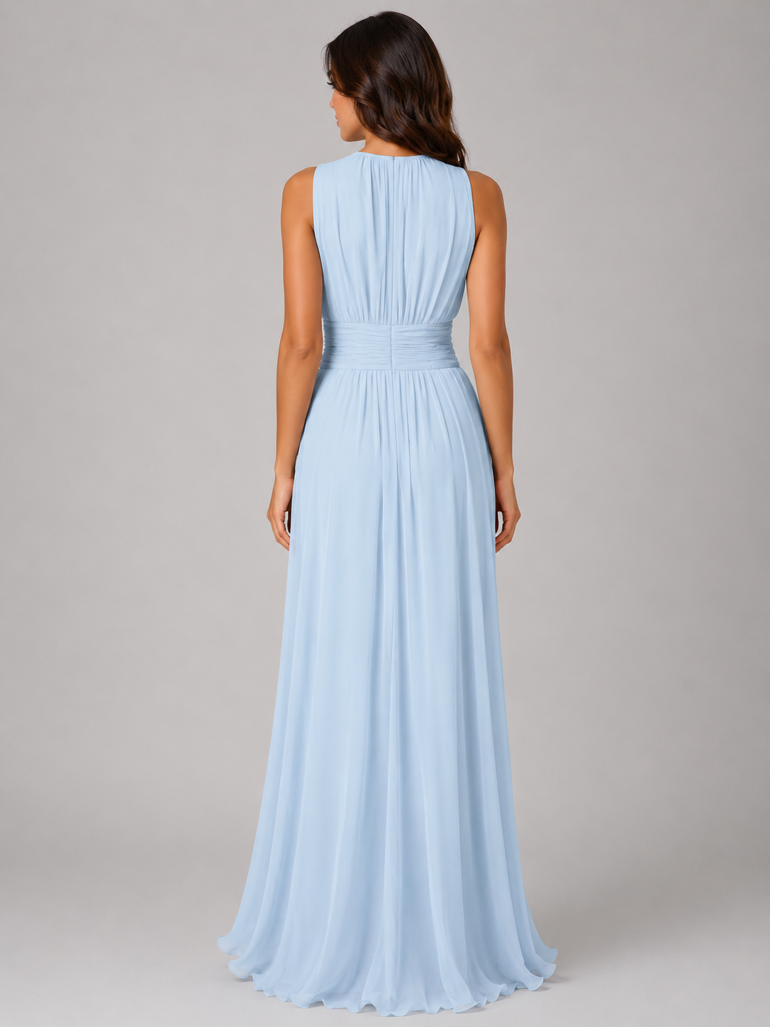 Charlotte - Women's Wedding Guest Maxi Dress for Autumn with Ruched Waist Detail