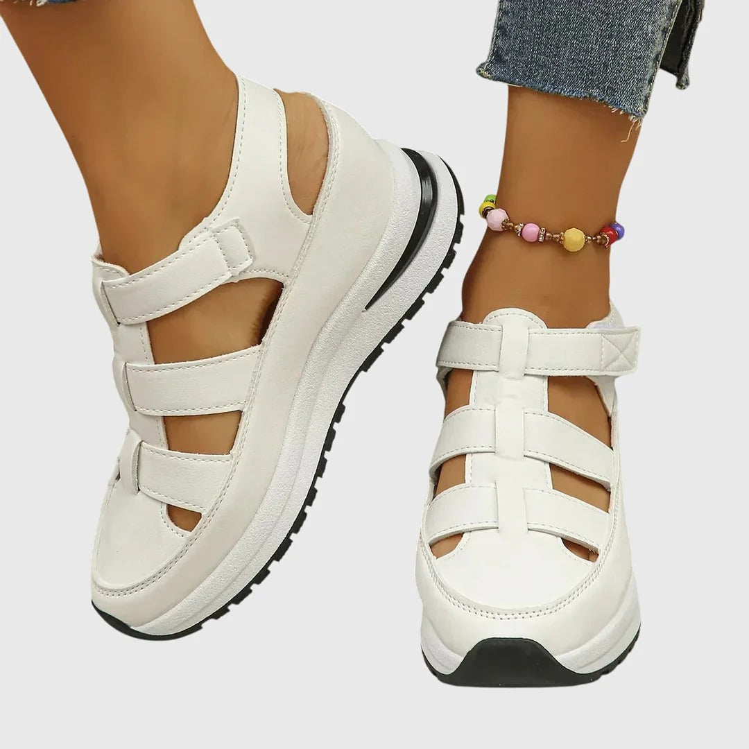 Chloe - Trendy Women's Orthopedic Platform Sandals with Gladiator Cut-Out and Hook and Loop Fastening