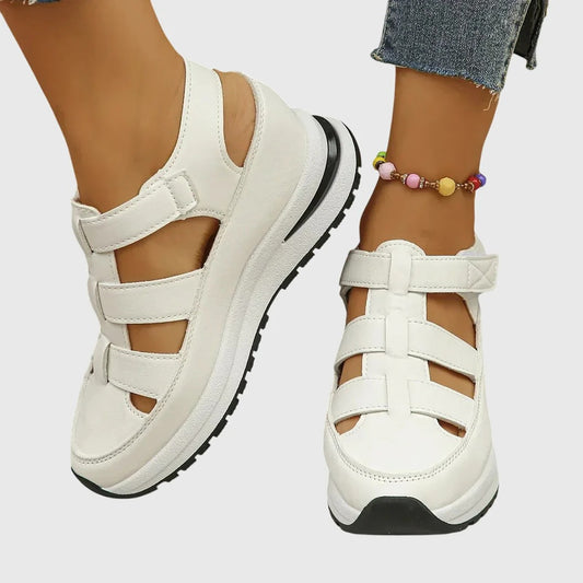 Chloe - Trendy Women's Orthopedic Platform Sandals with Gladiator Cut-Out and Hook and Loop Fastening