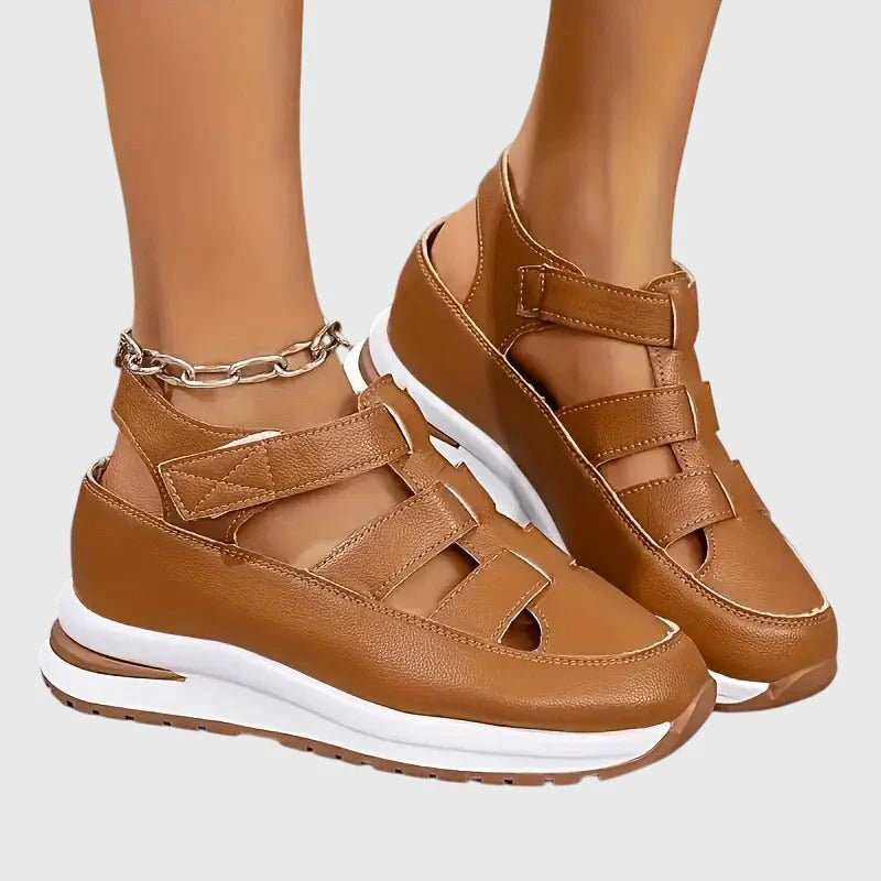 Chloe - Trendy Women's Orthopedic Platform Sandals with Gladiator Cut-Out and Hook and Loop Fastening