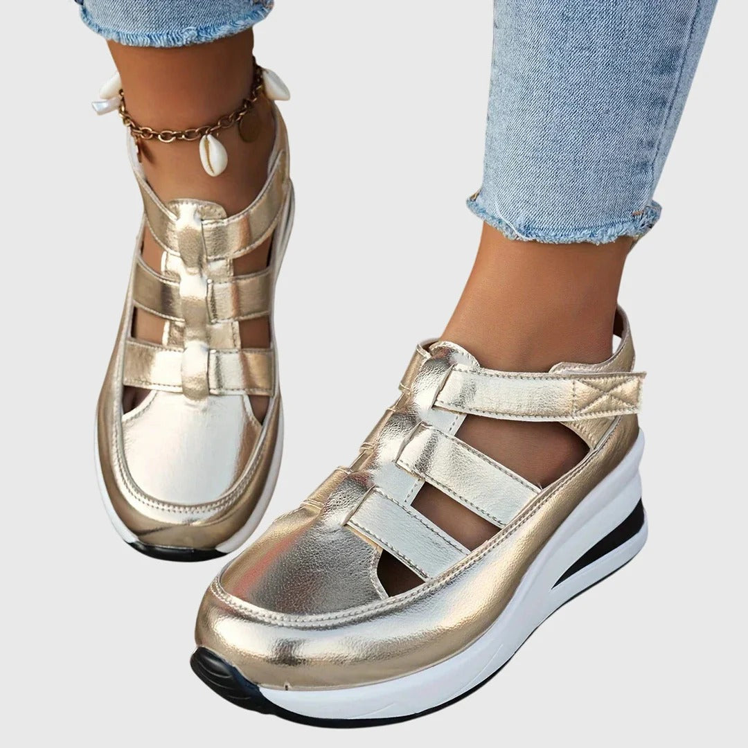 Chloe - Trendy Women's Orthopedic Platform Sandals with Gladiator Cut-Out and Hook and Loop Fastening