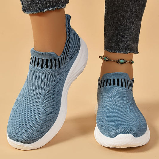Chloe - Casual Women's Comfort Slip On Shoes with Sock Fit and Cushioned Sole