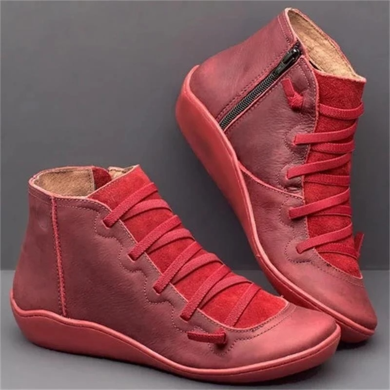 Daisy - Women's Orthopaedic Ankle Boots for Autumn with Lace Up Detail