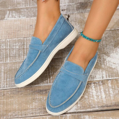 Ella - Casual Women's Comfort Loafers with Saddle Strap Detail