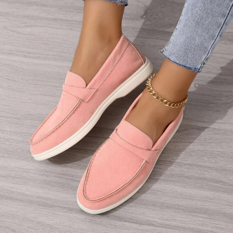 Ella - Casual Women's Comfort Loafers with Saddle Strap Detail