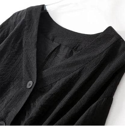 Emily - Casual Women's Linen Blouse with V-Neck and Lantern Sleeves