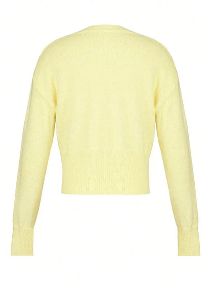 Emily - Women's Cardigans Wool Style for Autumn with Fuzzy Knit Texture
