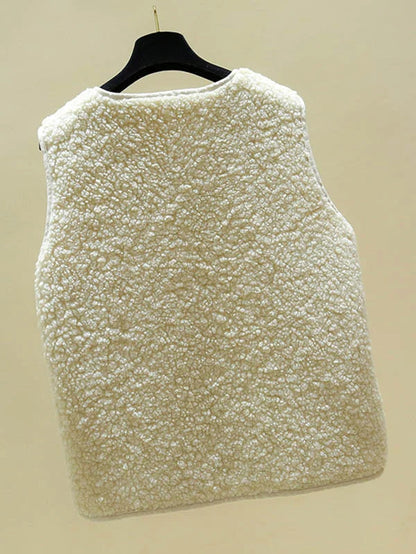 Emily - Women's Wool Style Bodywarmer for Autumn with Patch Pockets