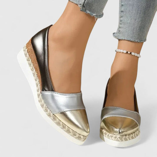 Esther - Boho Women's Orthopedic Loafers with Pointed Toe and Wedge Platform
