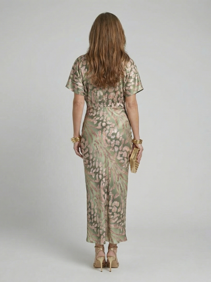 Florence - Vintage Women's Maxi Dress with Twist Front and Kimono Sleeves