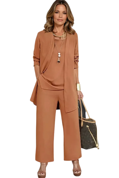 Florence - Women's Elegant Occasion Trouser Set with Waterfall Jacket