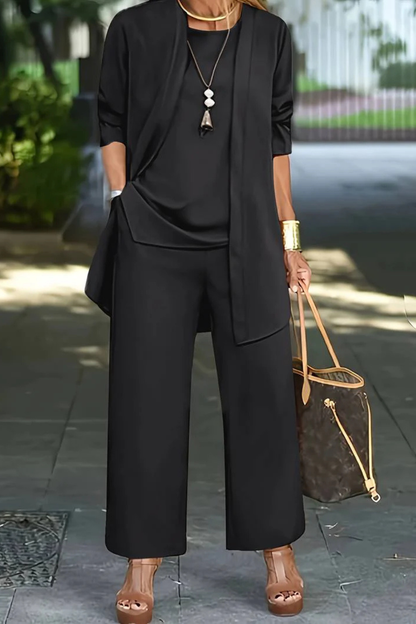 Florence - Women's Elegant Occasion Trouser Set with Waterfall Jacket
