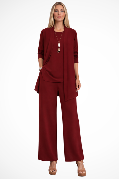 Florence - Women's Elegant Occasion Trouser Set with Waterfall Jacket