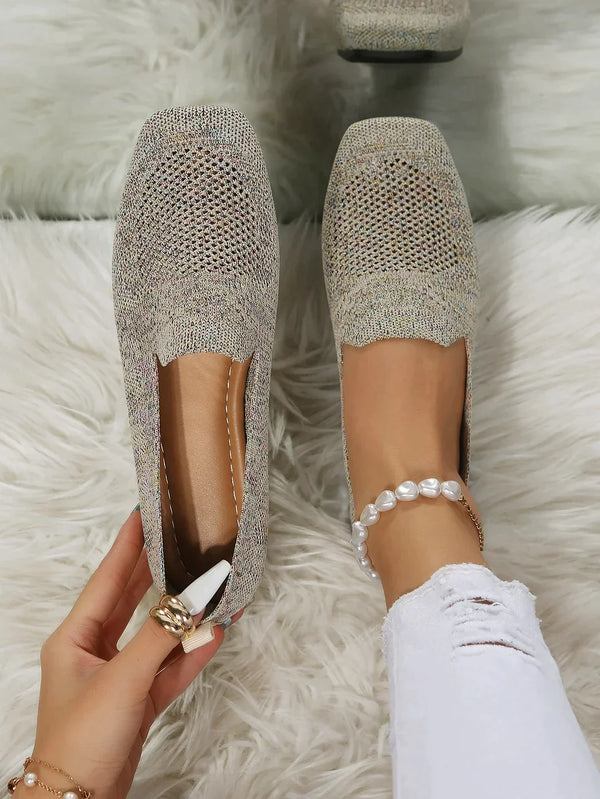 Freya - Preppy Women's Platform Ballet Flats with Square Toe and Slip-On Fit