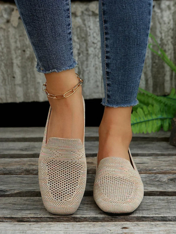 Freya - Preppy Women's Platform Ballet Flats with Square Toe and Slip-On Fit
