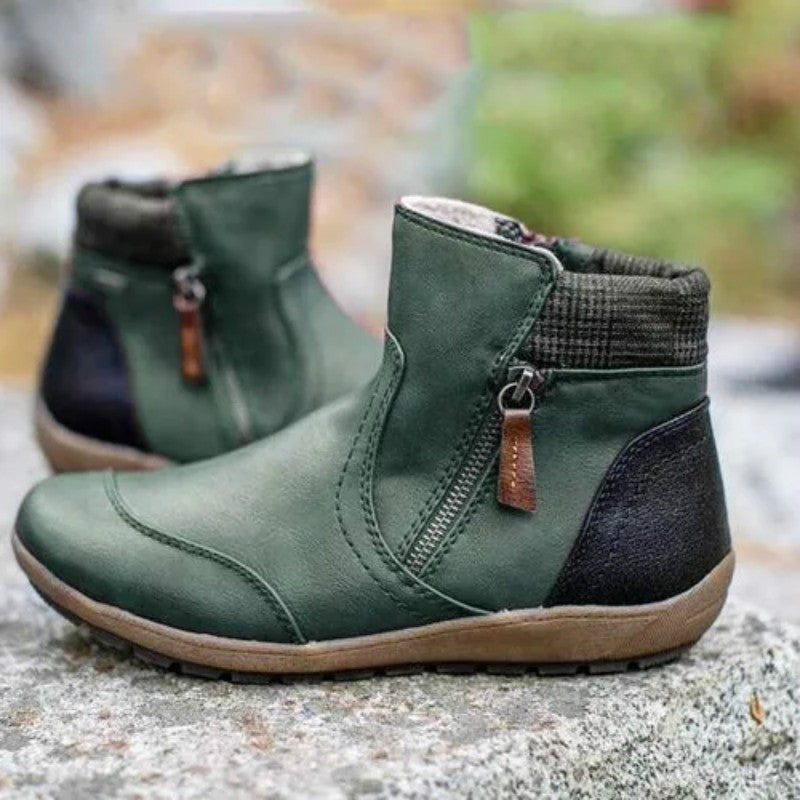 Freya - Women's Orthopaedic Ankle Boots for Autumn with Zip Detail