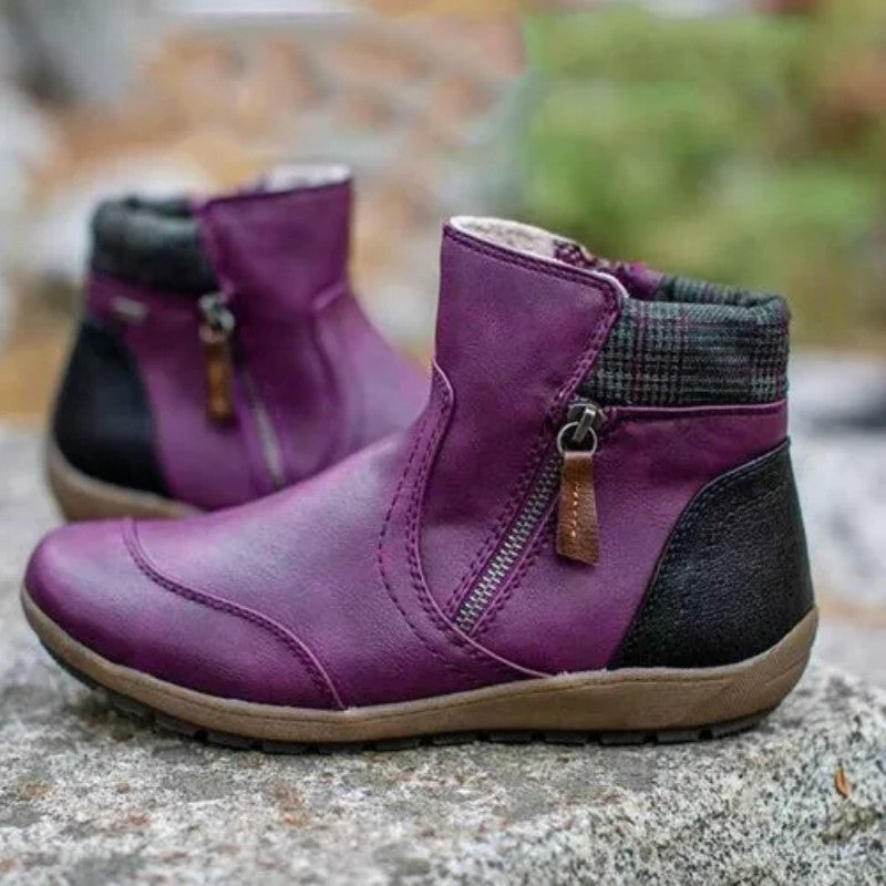 Freya - Women's Orthopaedic Ankle Boots for Autumn with Zip Detail