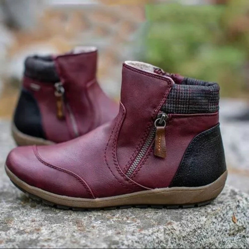 Freya - Women's Orthopaedic Ankle Boots for Autumn with Zip Detail