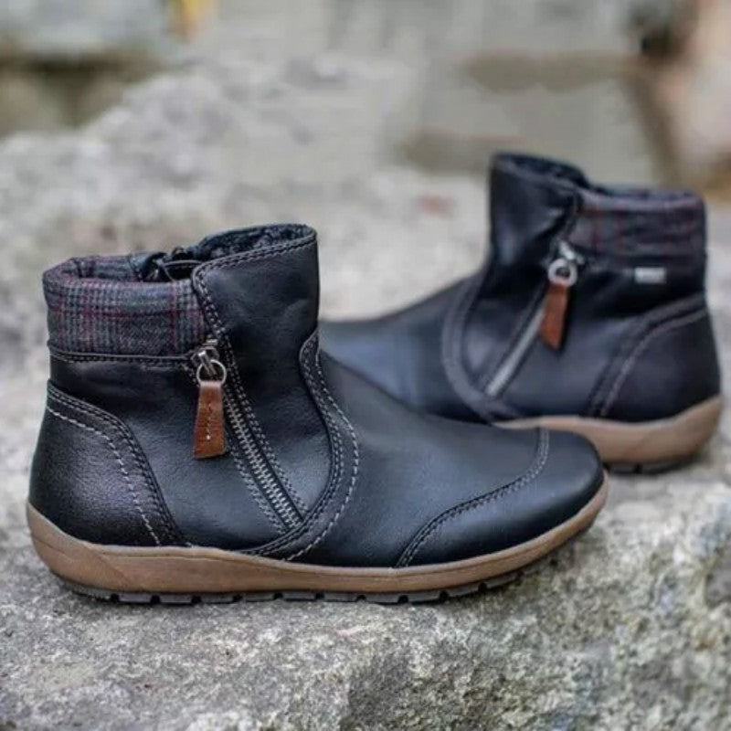 Freya - Women's Orthopaedic Ankle Boots for Autumn with Zip Detail