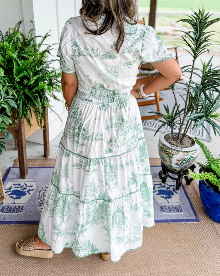 Grace - Elegant Women's Wedding Guest Maxi Dress with Smocked Waist and Tiered Skirt