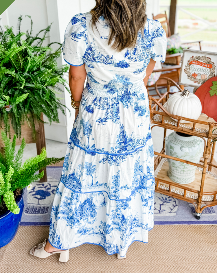 Grace - Elegant Women's Wedding Guest Maxi Dress with Smocked Waist and Tiered Skirt