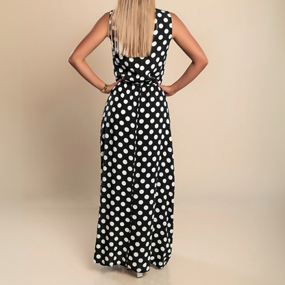Grace - Vintage Women's Maxi Dress with Sleeveless Design and Elastic Waist