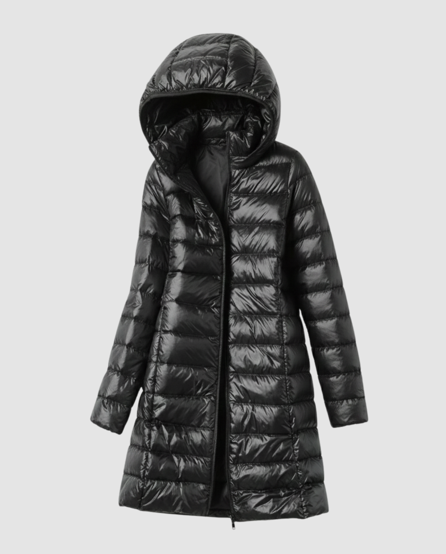 Grace - Women's Lightweight Long Puffer Jacket for Autumn with Hood