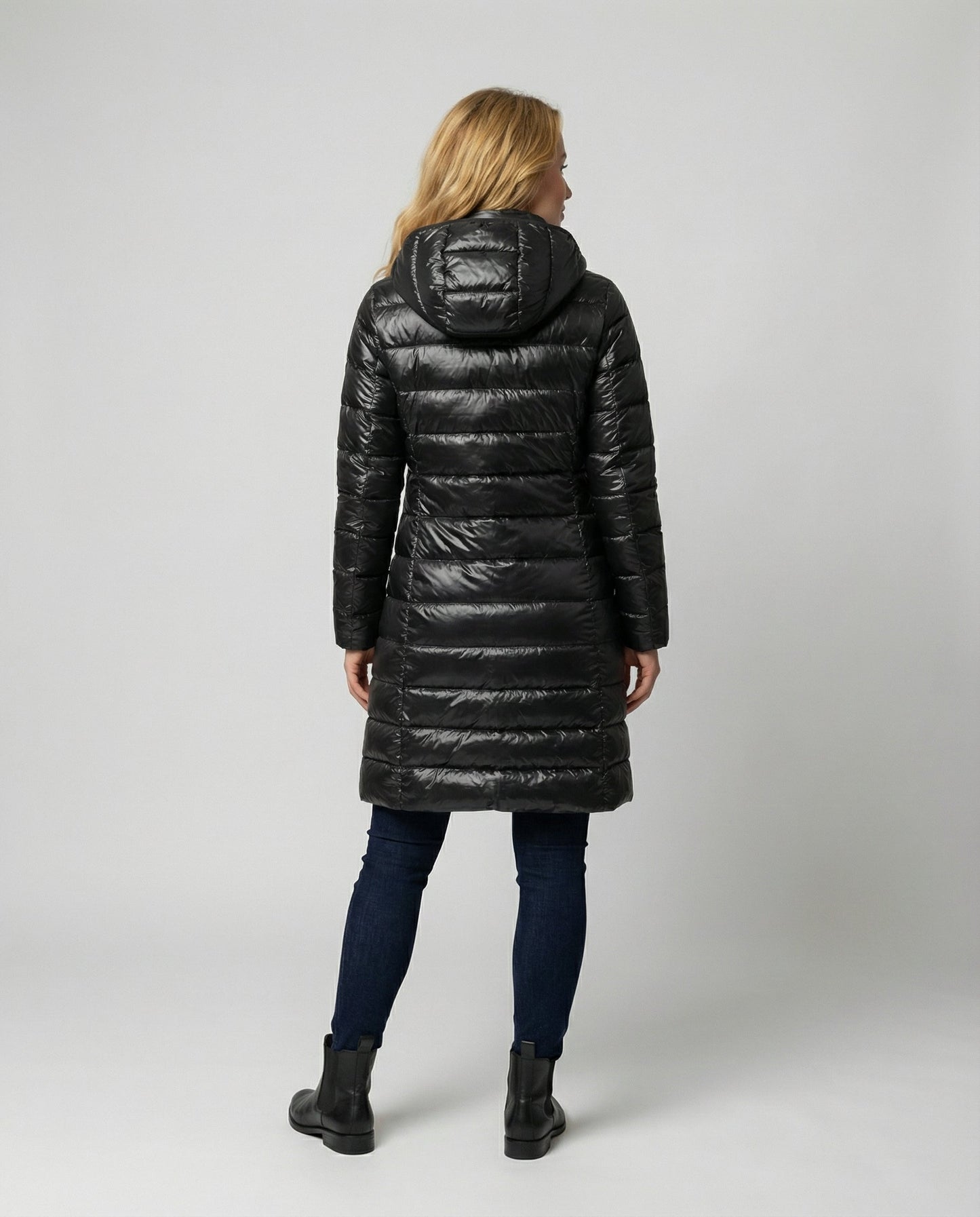 Grace - Women's Lightweight Long Puffer Jacket for Autumn with Hood