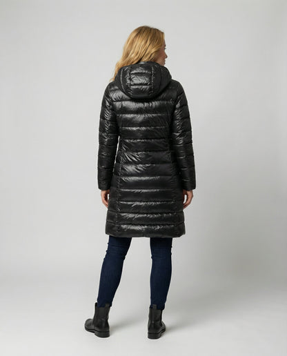 Grace - Women's Lightweight Long Puffer Jacket for Autumn with Hood