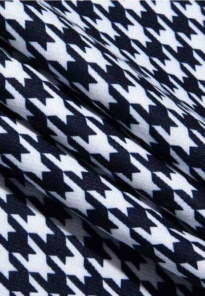 Hannah - Women's Wool Style Blazer for Autumn with Houndstooth Check Print