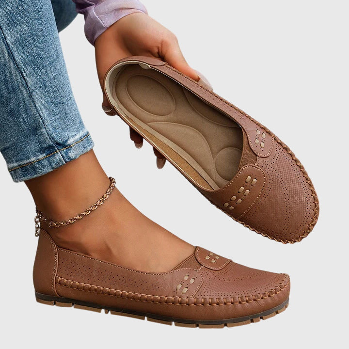 Imogen - Relaxed Women's Orthopedic Loafers with Perforated Detail and Cushioned Footbed
