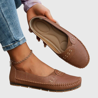 Imogen - Relaxed Women's Orthopedic Loafers with Perforated Detail and Cushioned Footbed