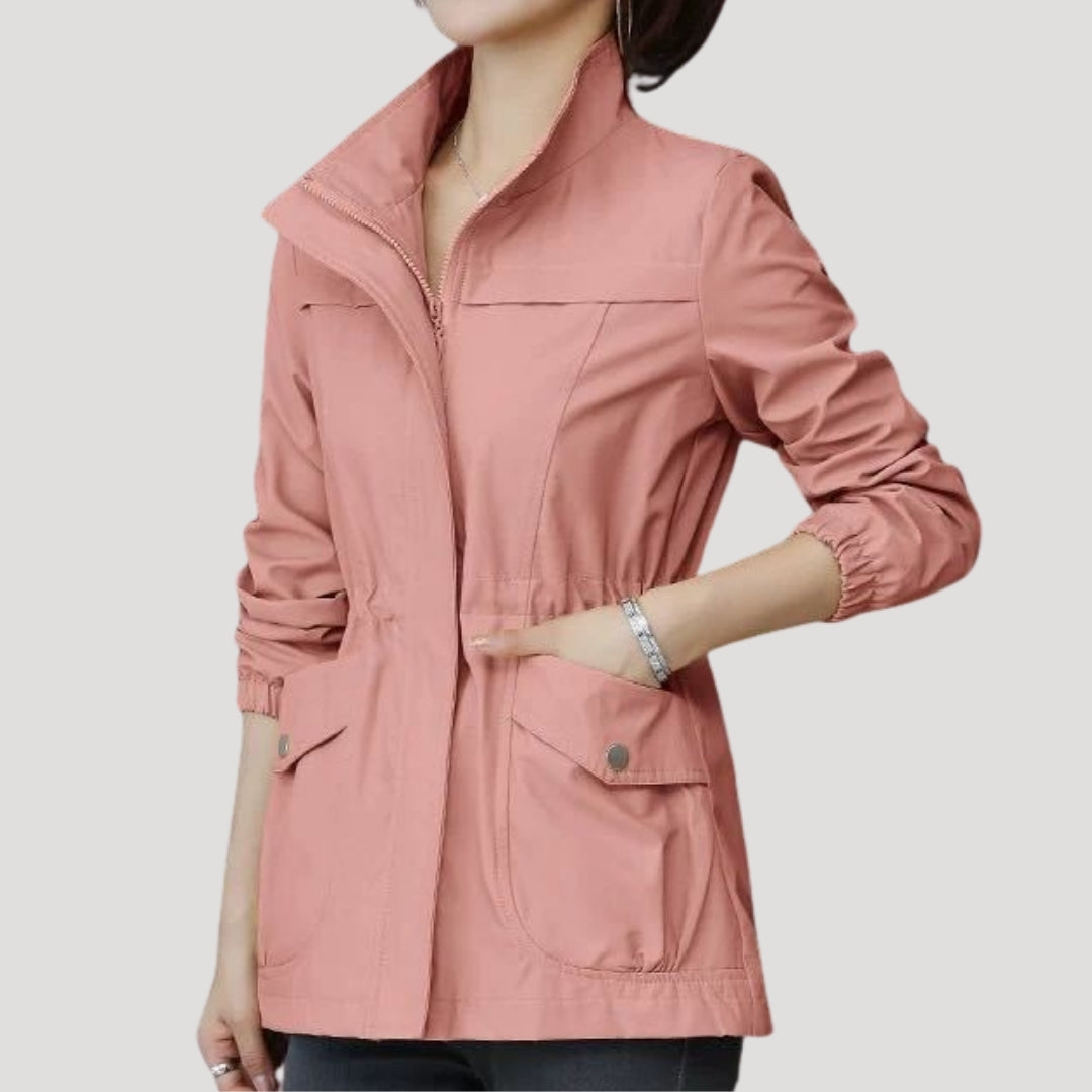 Iris - Women's Lightweight Windproof Raincoat with Drawstring Waist