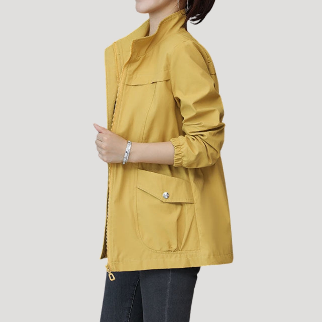 Iris - Women's Lightweight Windproof Raincoat with Drawstring Waist