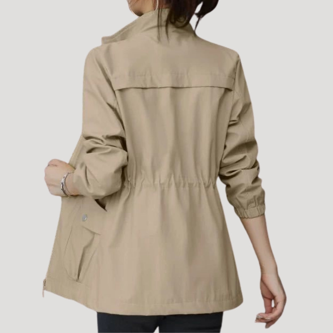Iris - Women's Lightweight Windproof Raincoat with Drawstring Waist
