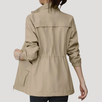 Iris - Women's Lightweight Windproof Raincoat with Drawstring Waist