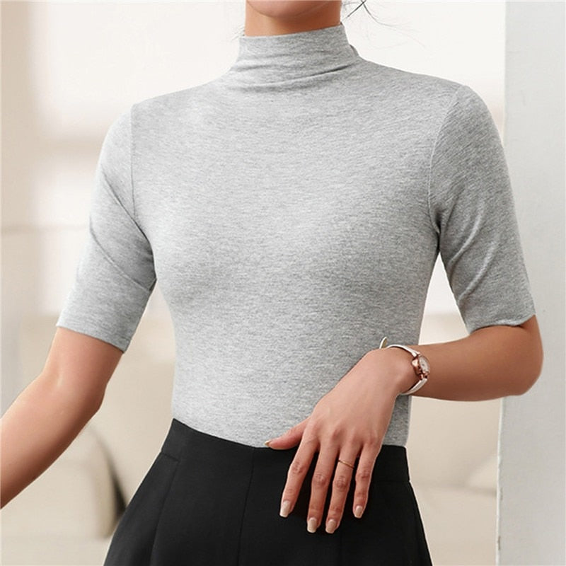 Isla - Women's Lightweight Long Sleeve Turtleneck Top with Seamless Design