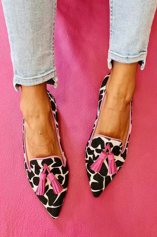 Lucy - Trendy Women's Comfort Loafers with Pointed Toe and Tassel Detail