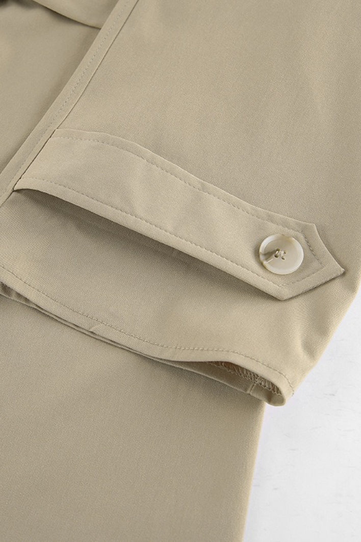 Olivia - Women's Short Trench Coat with Belted Waist and Double Breasted Buttons
