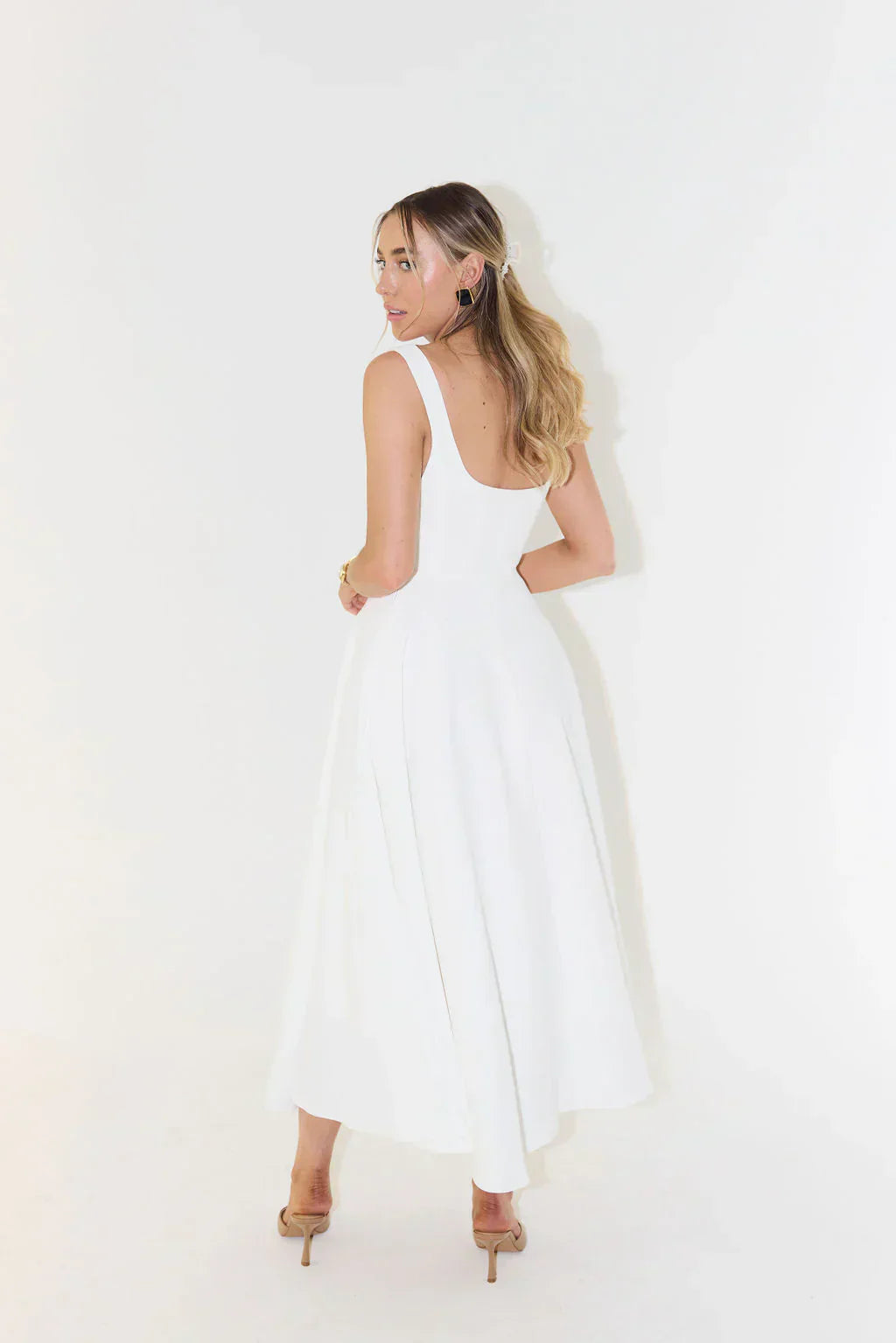 Philippa - Smart Women's Summer Dress with Square Neckline and Fitted Bodice