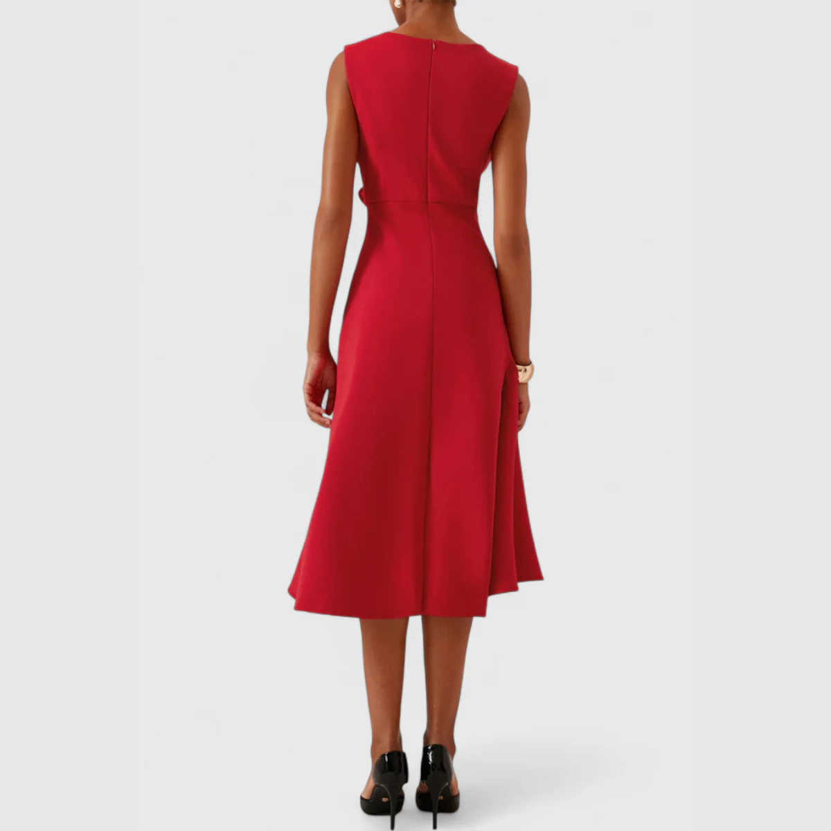 Phoebe - Formal Women's Wedding Guest Dress with Side Ruffle and Asymmetric Hem