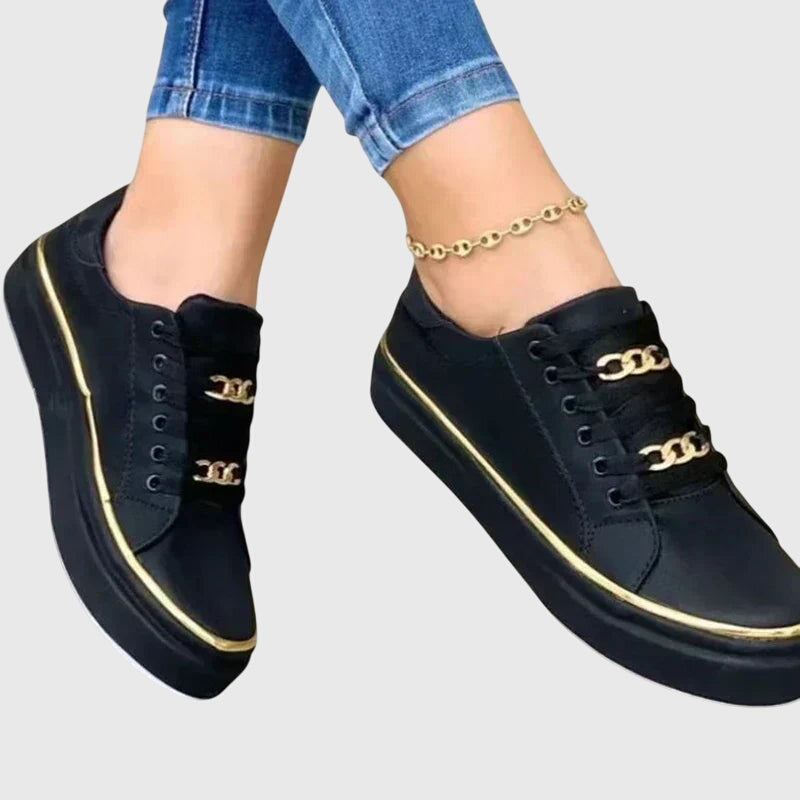 Phoebe - Glam Orthopedic Shoes for Women with Chain Lace Detail