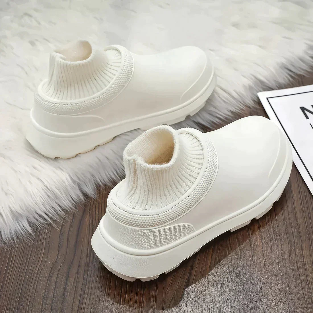 Poppy - Orthopaedic Women's Anti Slip Clogs with Knitted Ankle Cuff